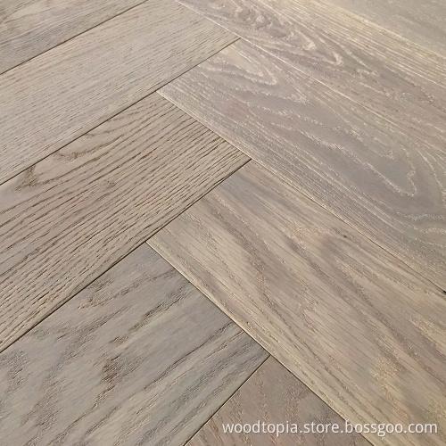 Sale Herringbone Brushed Oak Engineered Wood 15mm Thickness
